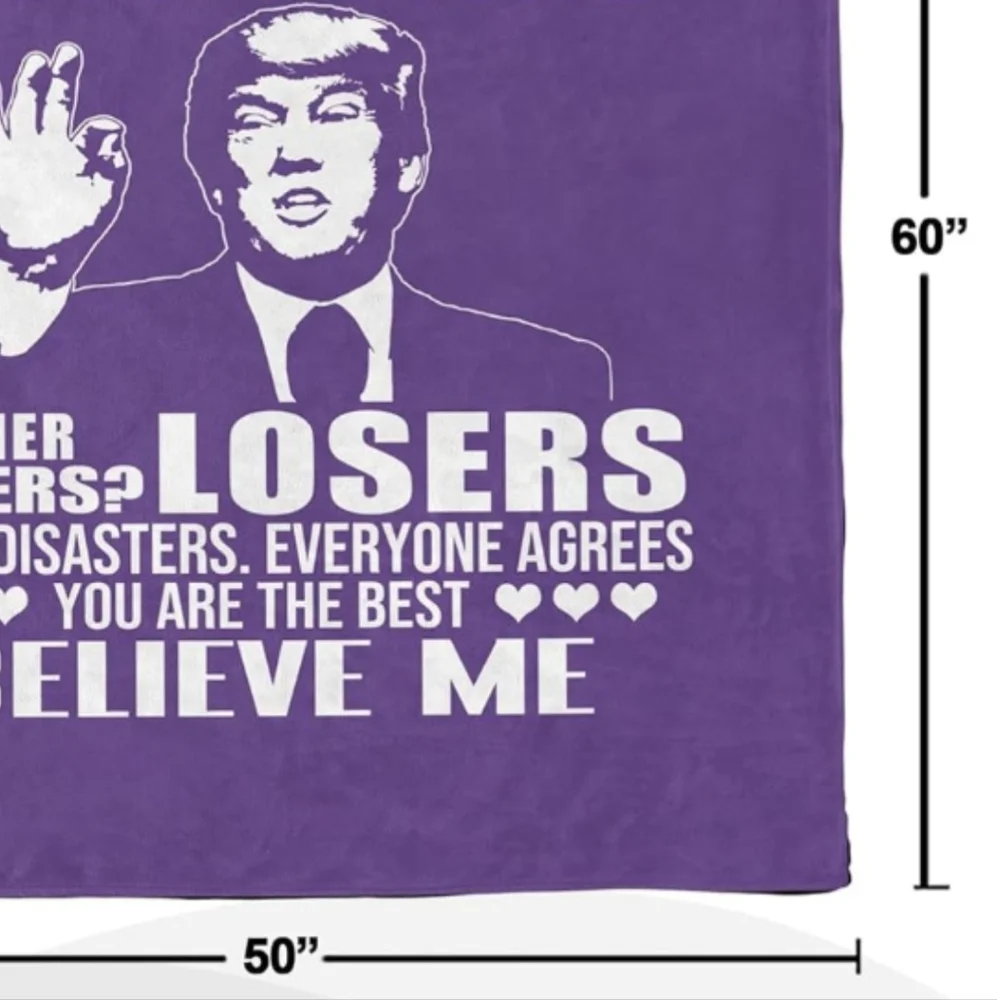 Trump Great Sister‎ Funny Fleece Throw Blanket Purple 50x60 Parody Gift